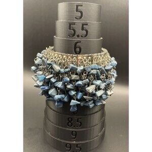 🔥Vintage Expanding Cha Cha Bracelet - Blue Stone Charms Heavy READ